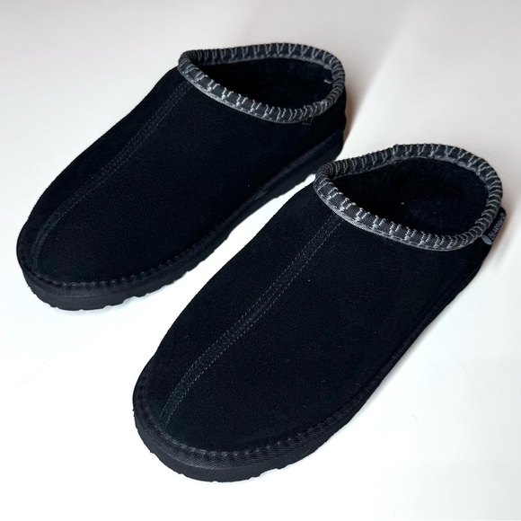Bearpaw Womens Tabitha Cow Suede Black Slippers Size- 9 - Picture 5 of 11